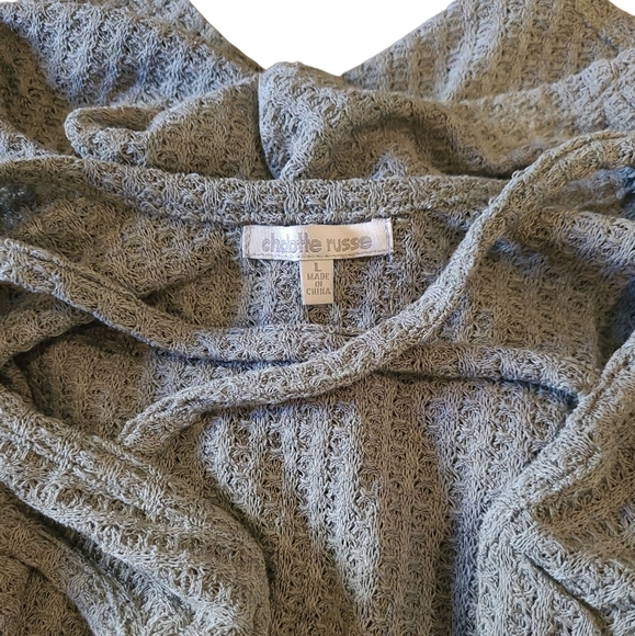 Women’s Charlotte Russe Cold Shoulder Waffle Weave L/S Knit Top Large Warm Grey - Picture 6 of 10